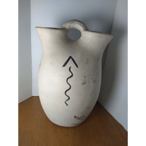 Native American Wedding Vase SIGNED Hand Painted Unity Ceremony Traditional - Picture 3 of 7